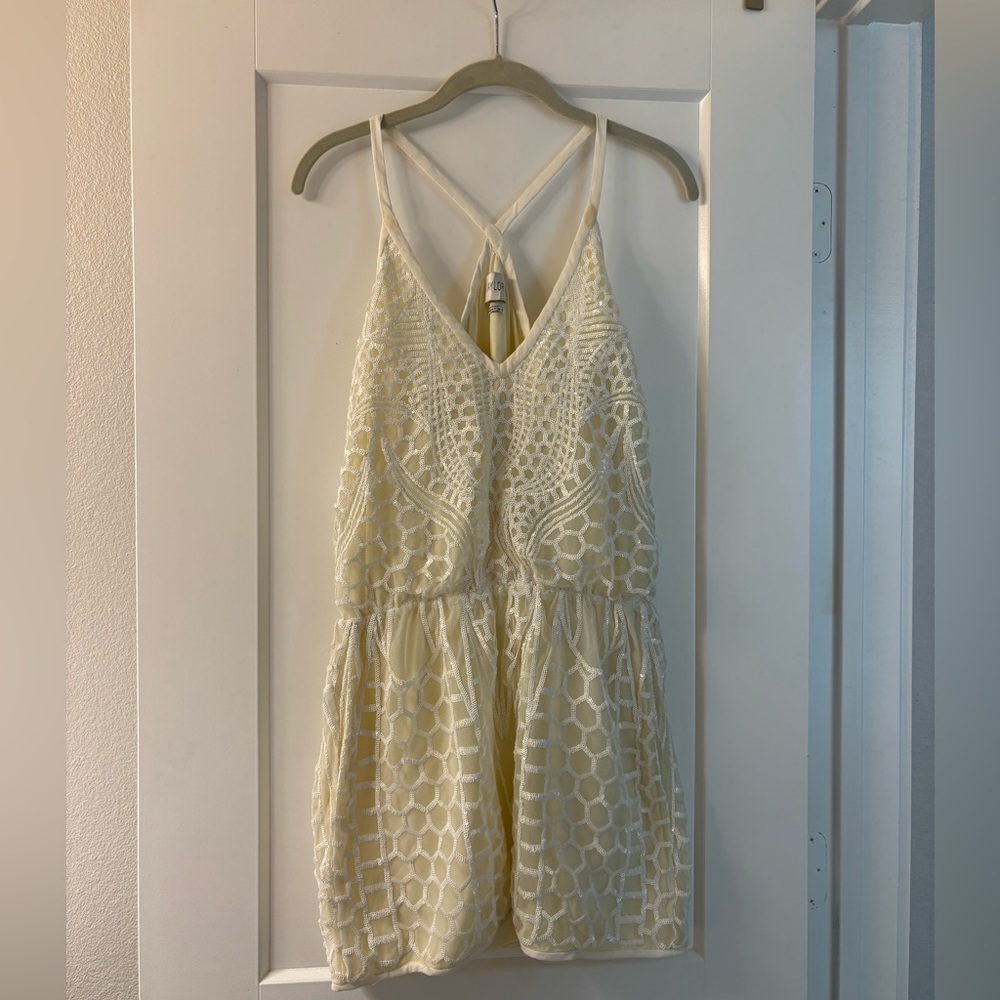 Saylor white sequin mini dress
